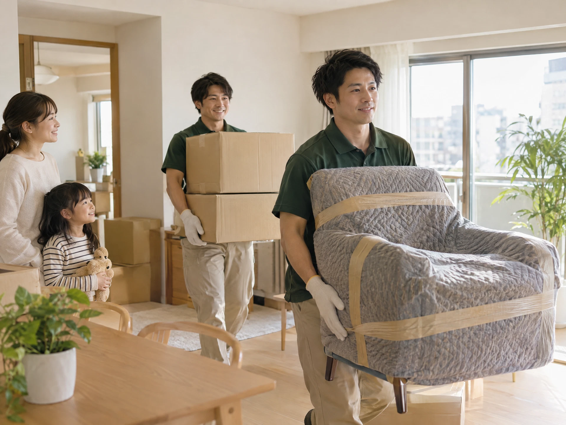 荷物を丁寧に運ぶ引越しスタッフ